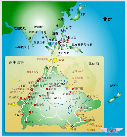 沙巴岛地图